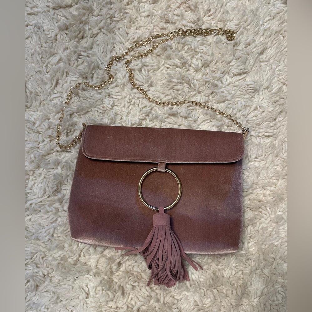 Anthropologie velvet shoulder bag/clutch